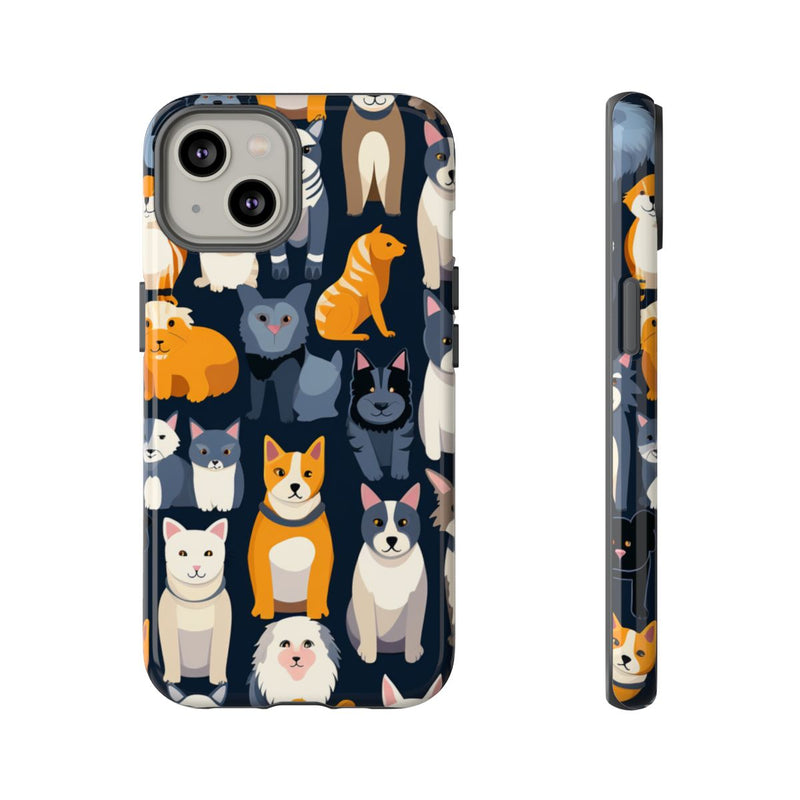 Kleurrijk Katten- en Hondenpatroon in Aantrekkelijke Kleuren