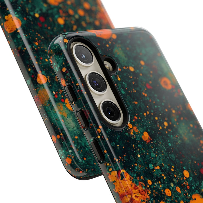 Abstracte Oranje en Teal Bellenpatroon