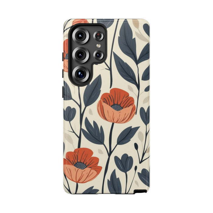 Oranje en Blauwe Bloemenpatroon
