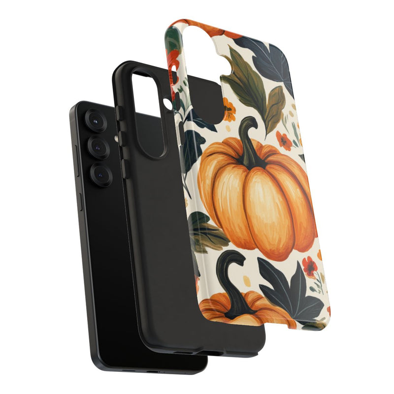 Herfst Pompoen en Bloemenpatroon