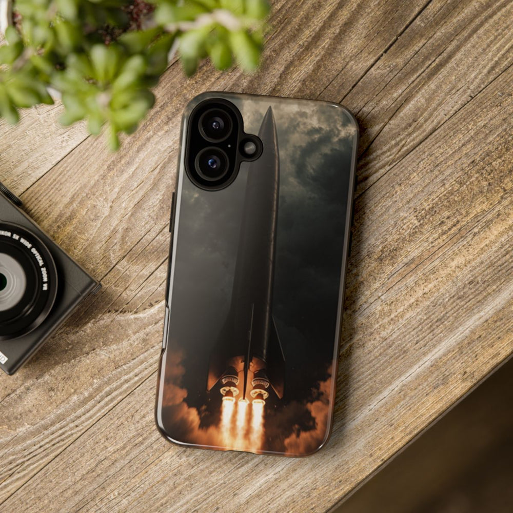 Donkere Raketlancering met Vurige Motoren