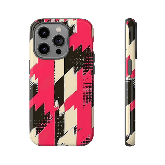 Roze en Zwart Pied-de-Poule Patroon