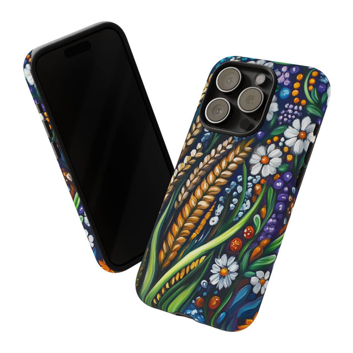 Folkloristisch Bloemen- en Tarwepatroon