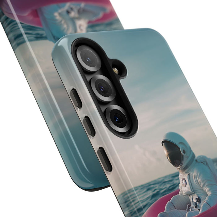 Astronaut op Roze Zwemband