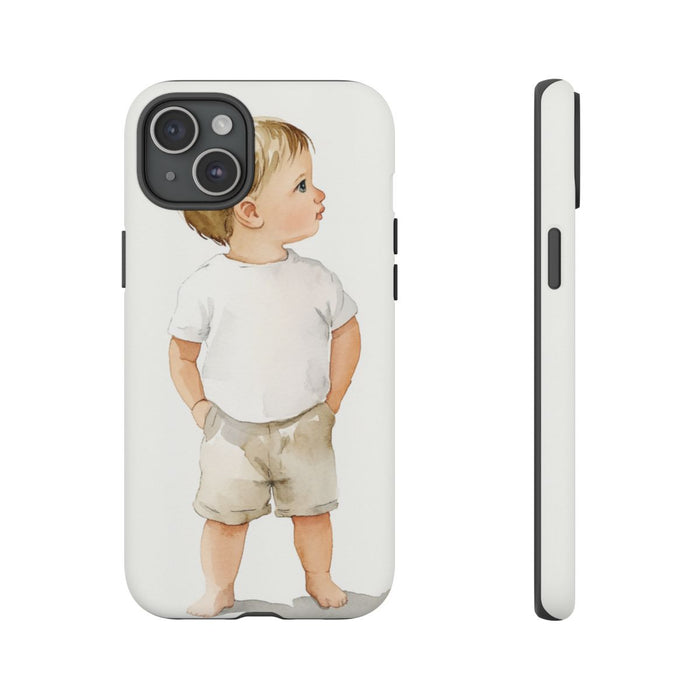 Minimalistische Waterverfillustratie van Babyjongen