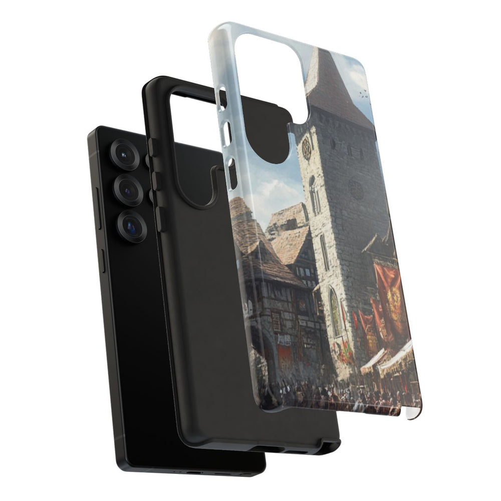 Middeleeuws Europees Dorpsstraat Tafereel