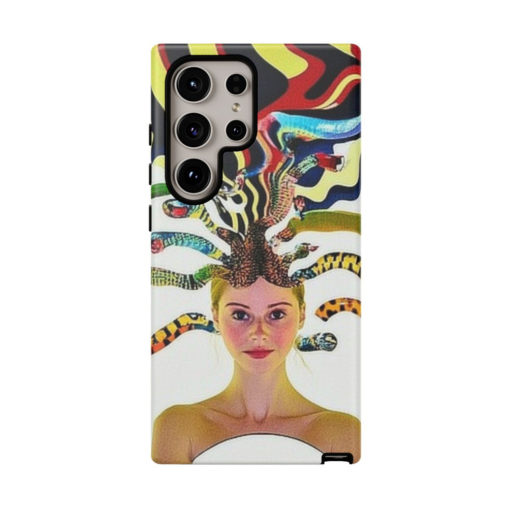 Surrealistisch Portret met Kleurrijke Slangen als Haar