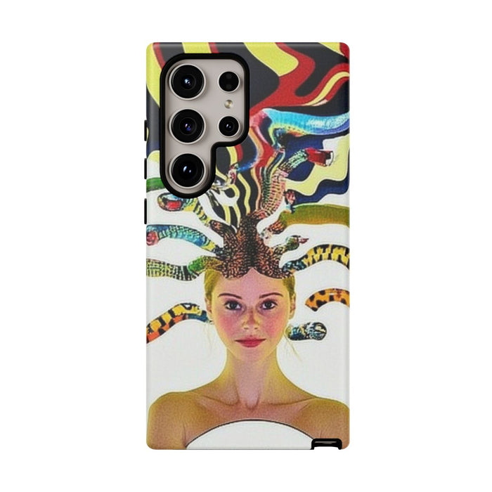 Surrealistisch Portret met Kleurrijke Slangen als Haar