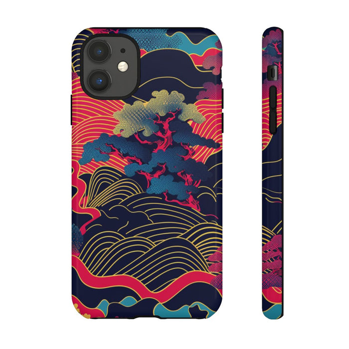 Neon Japanse Landschapspatroon