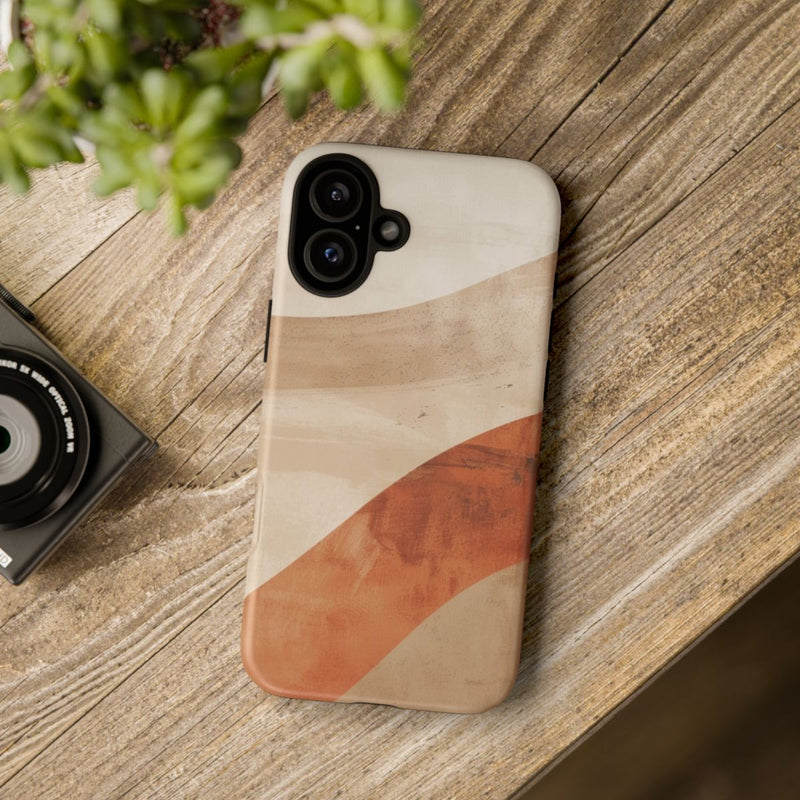 Abstracte Gebogen Terracotta- en Beigevormen