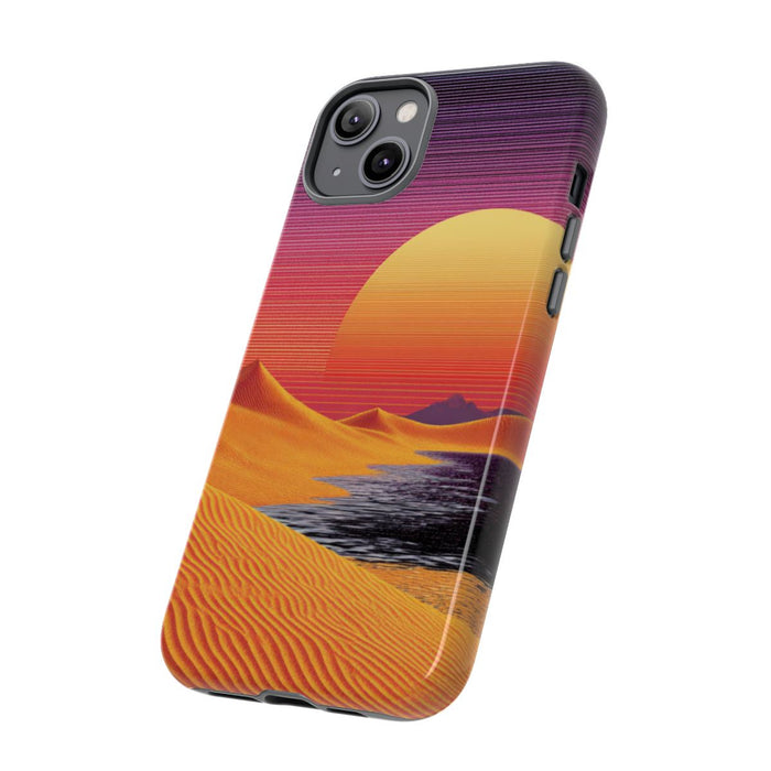 Zonsondergang boven Oranje Zandduinen met Retro Zon