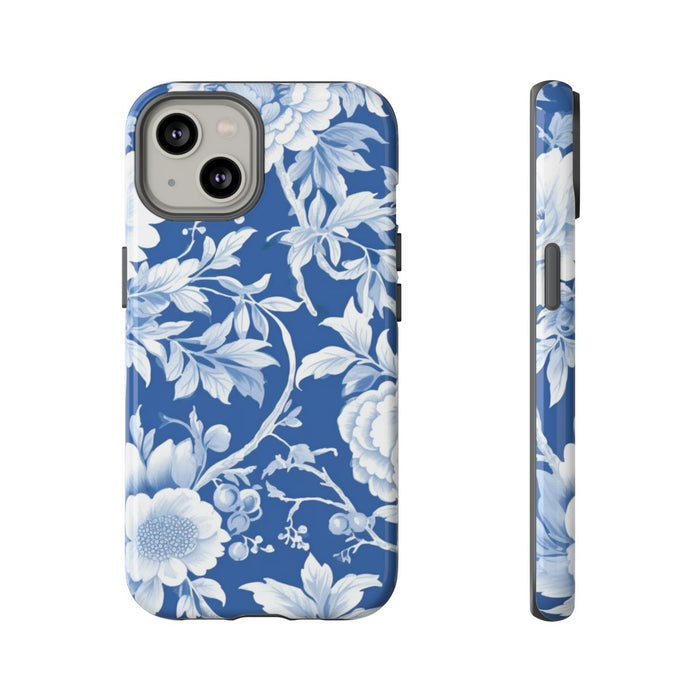 Blauw-Wit Bloemenpatroon