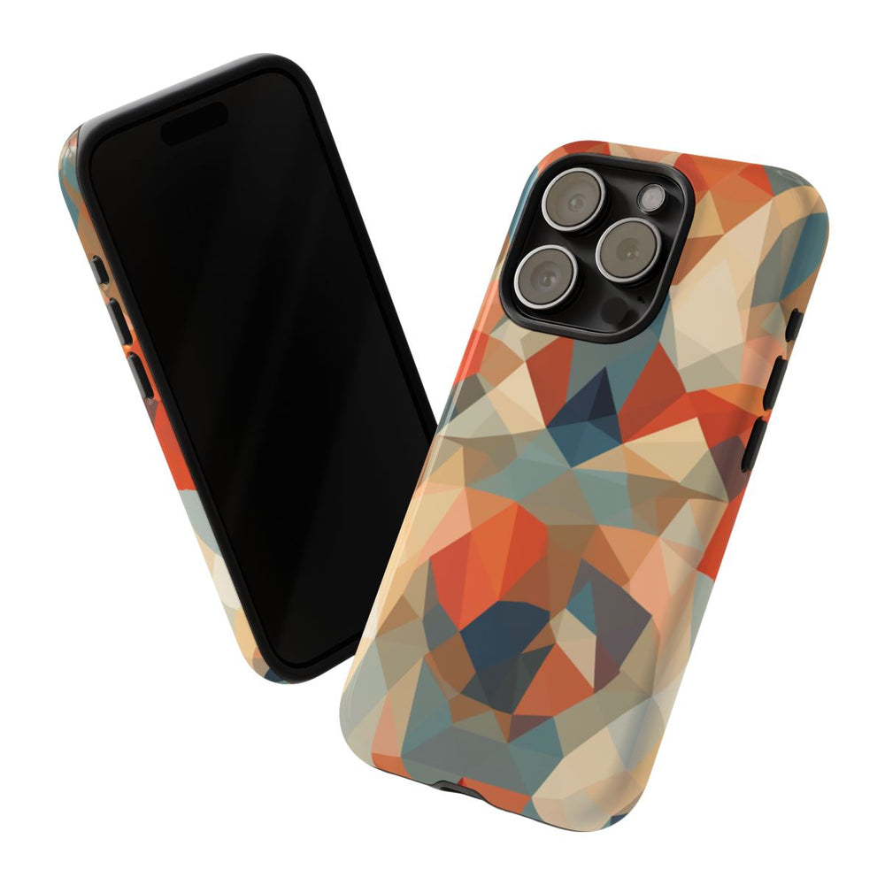 Geometrisch Abstract Patroon in Gedempte Warme Kleuren