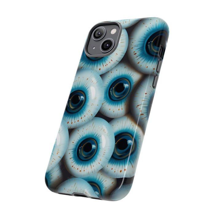 Glanzend Hoesje met Blauw Oogpatroon