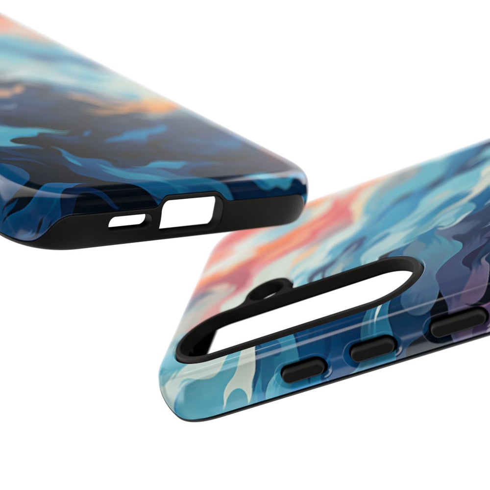 Abstracte Oceaangolven met Vurige Kleuren
