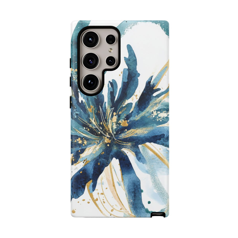 Abstracte Blauwe Bloemen Waterverf