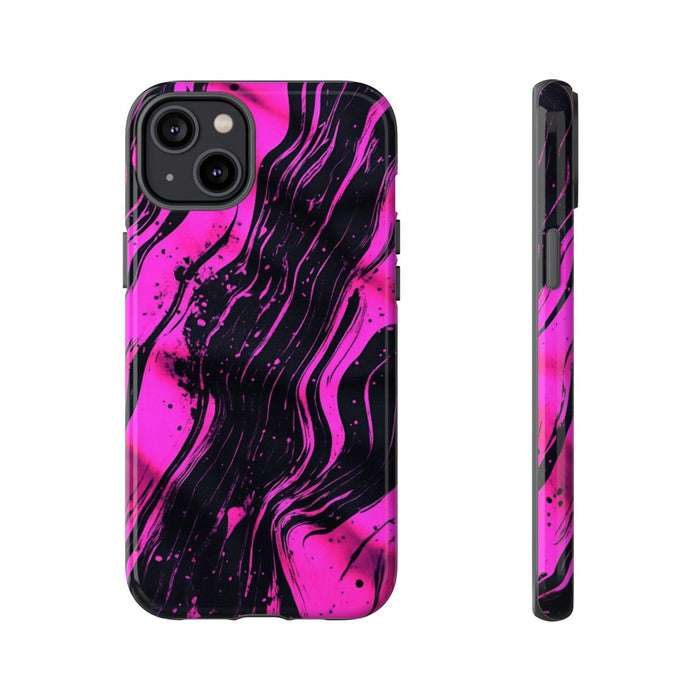 Neonroze en Zwart Abstract Patroon