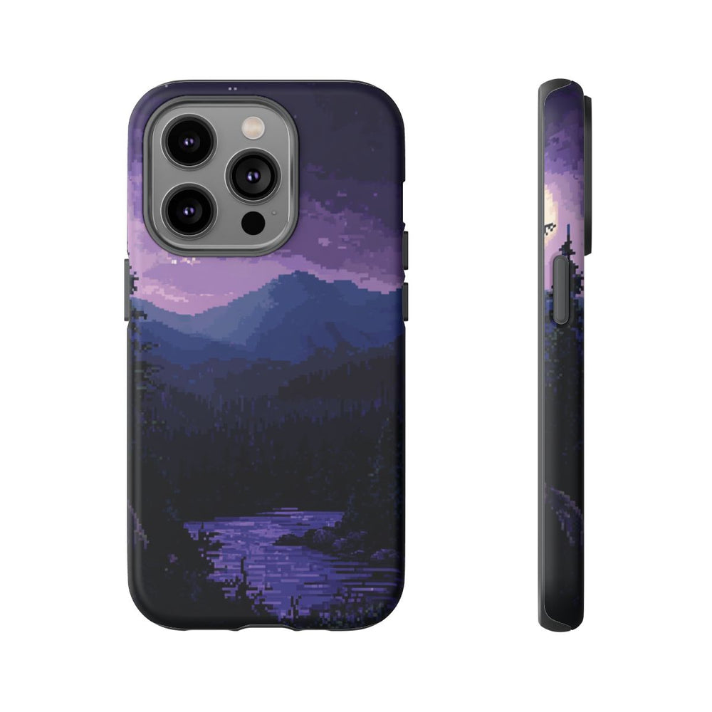 Pixel Art Nachtlandschap van het Noordwesten