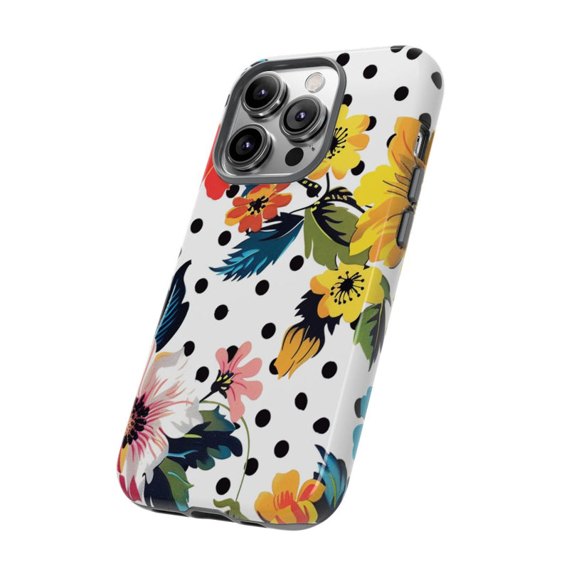 Kleurrijk Bloemenpatroon met Polkadots