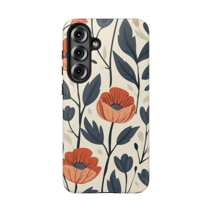 Oranje en Blauwe Bloemenpatroon
