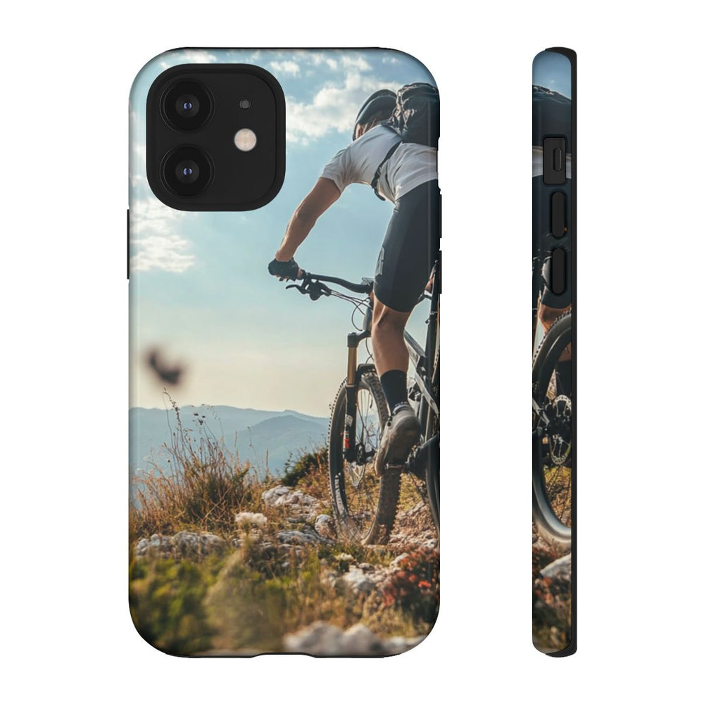 Mountainbiker op Rotsachtig Pad