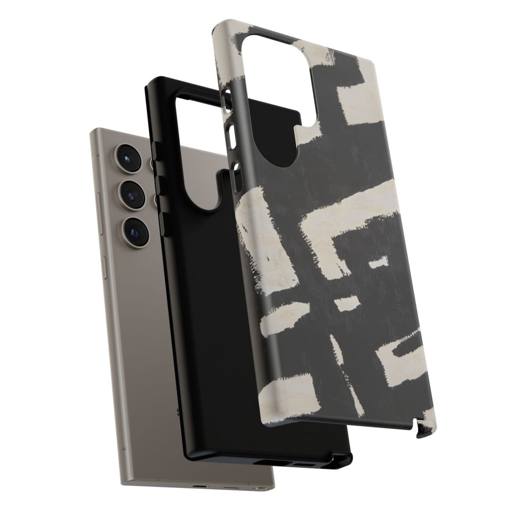 Abstract Zwart-Crème Patroon