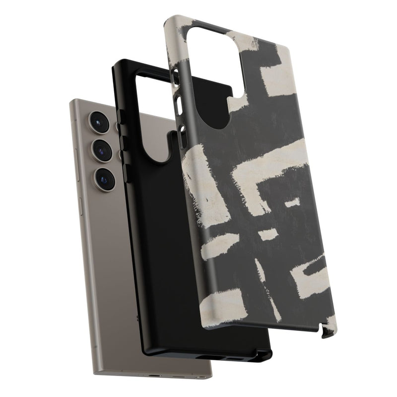 Abstract Zwart-Crème Patroon