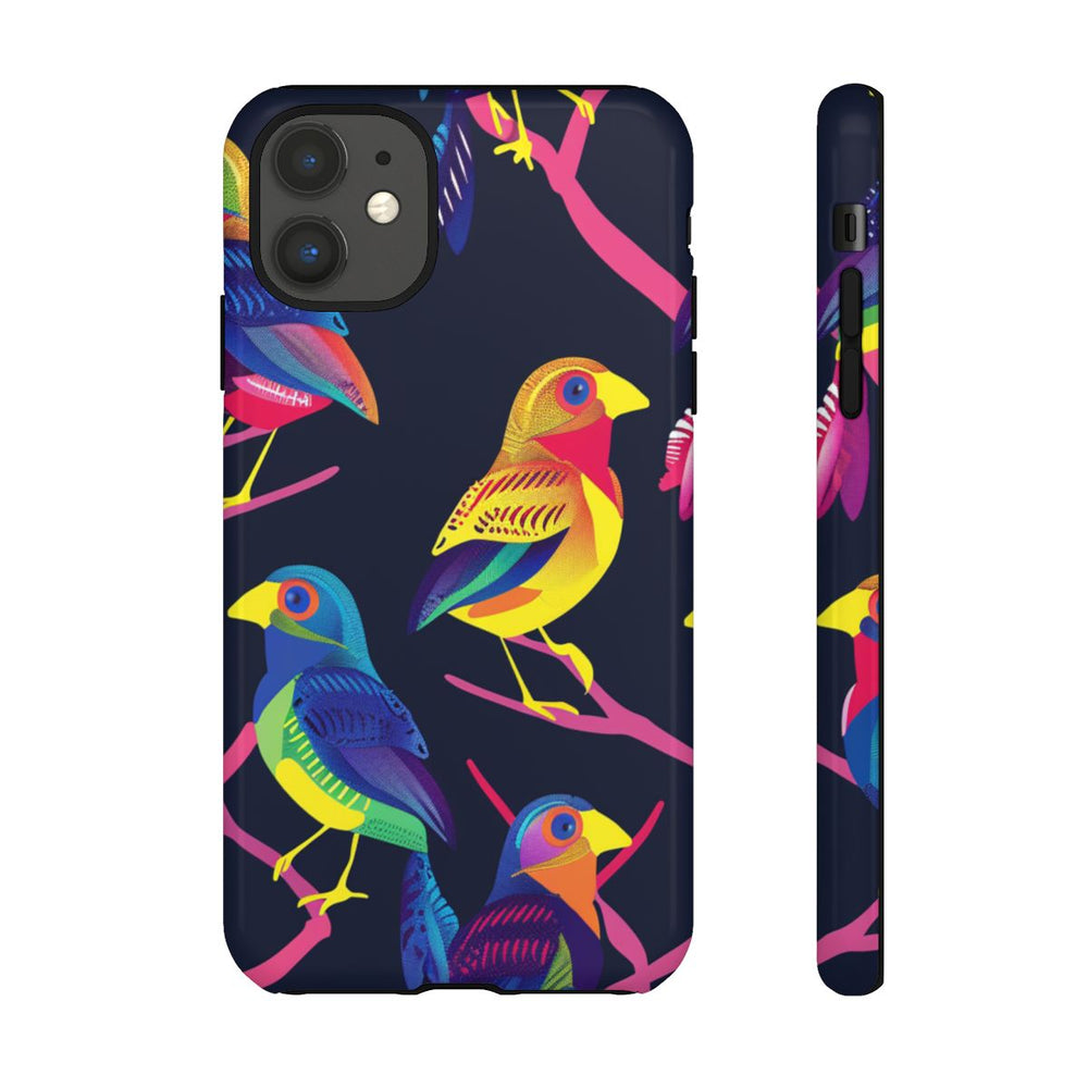 Neonkleurige Vogels op Takken