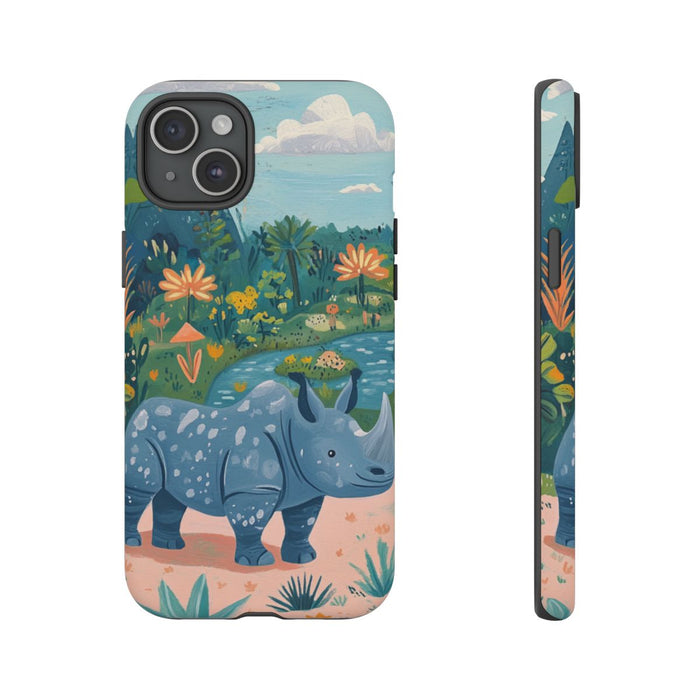 Schattige Neushoorn Illustratie in de Natuur