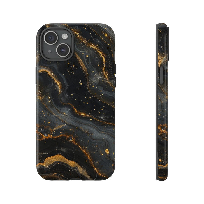 Zwart-Gouden Marmer Abstract Patroon