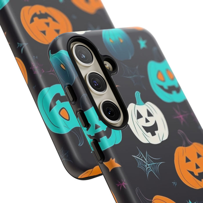 Vrolijk Gekleurde Halloween Pompoenen Patroon