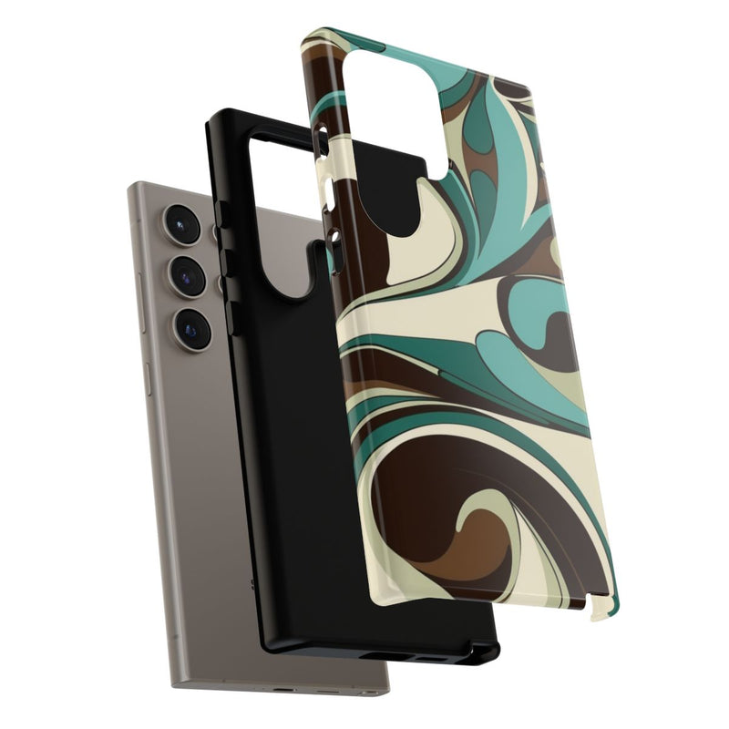 Abstracte Swirl in Teal en Bruin