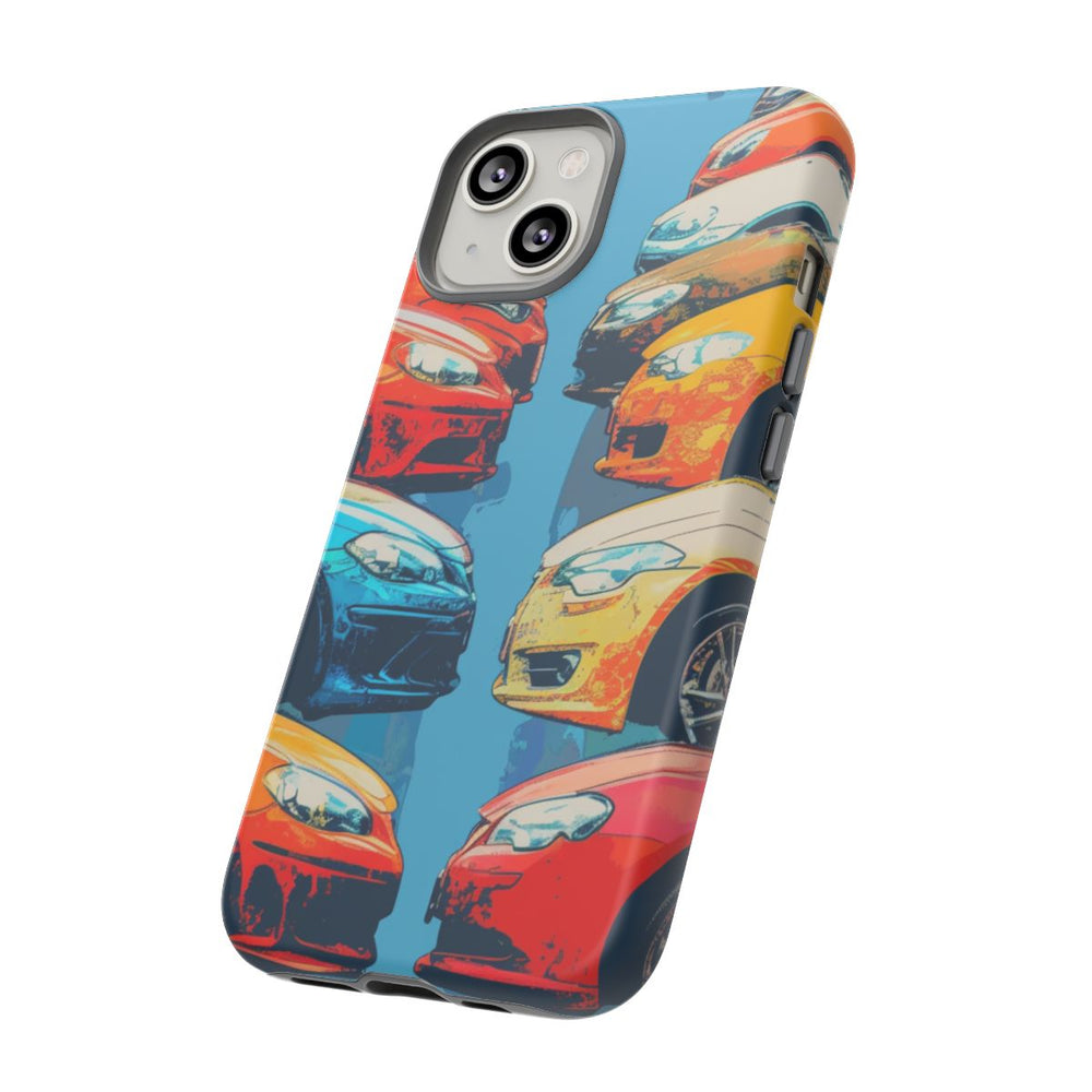 Kleurrijke Moderne Auto's in Lijntekening