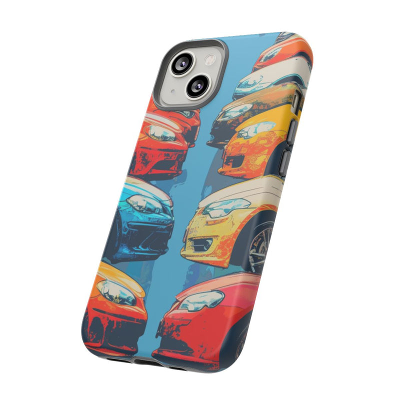 Kleurrijke Moderne Auto's in Lijntekening