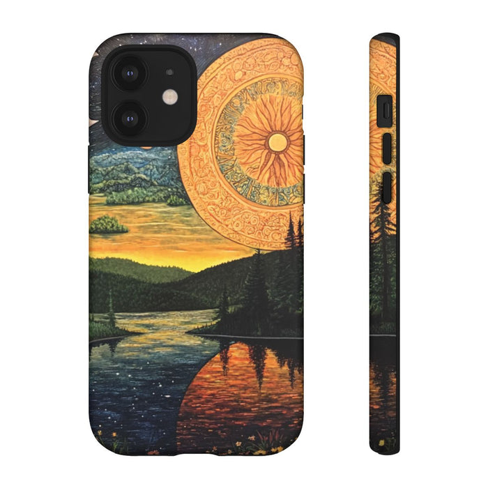 Zon en Maan Landschap met Bloemenrivier