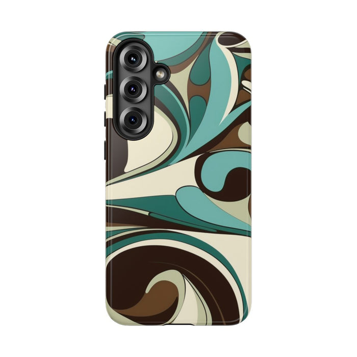 Abstracte Swirl in Teal en Bruin