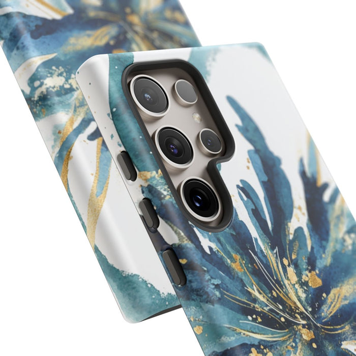 Abstracte Blauwe Bloemen Waterverf