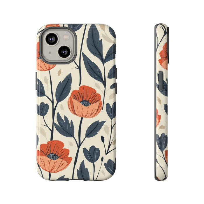 Oranje en Blauwe Bloemenpatroon