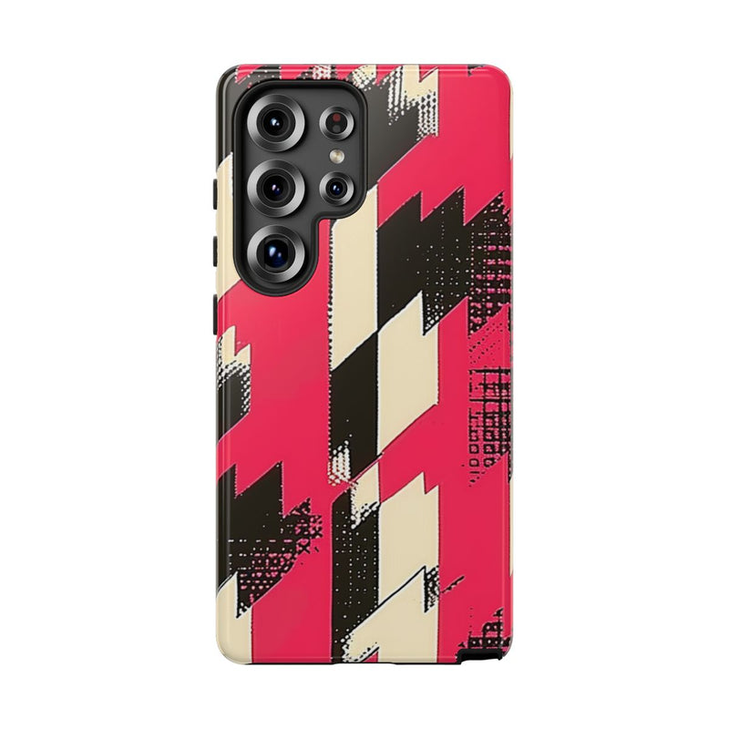 Roze en Zwart Pied-de-Poule Patroon