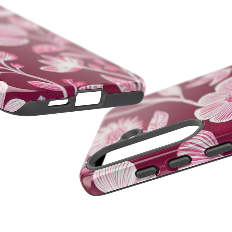 Roze en Witte Bloemenprint