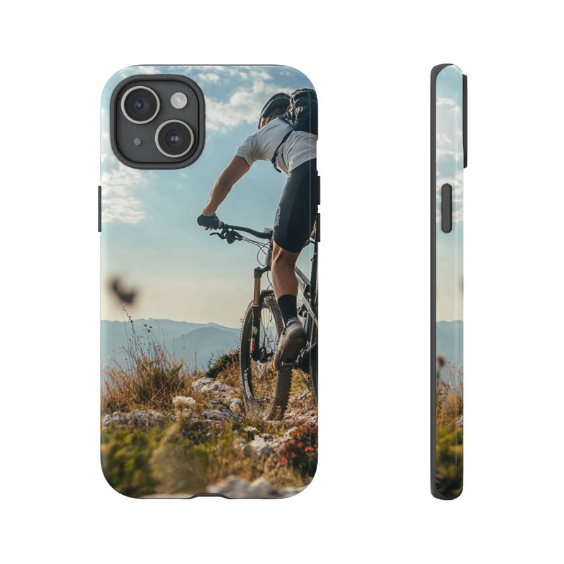 Mountainbiker op Rotsachtig Pad