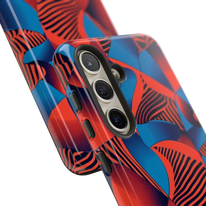 Levendig Rood-Blauw Abstract Patroon