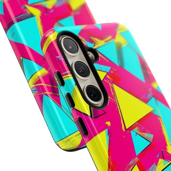 Neon Driehoeken Abstract Patroon