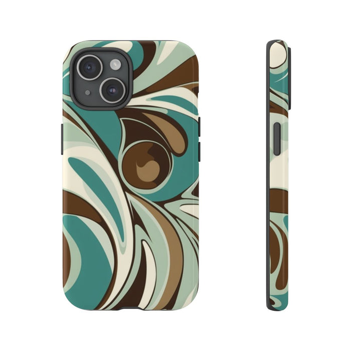 Abstracte Swirl in Teal en Bruin