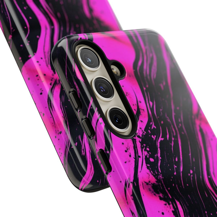 Neonroze en Zwart Abstract Patroon