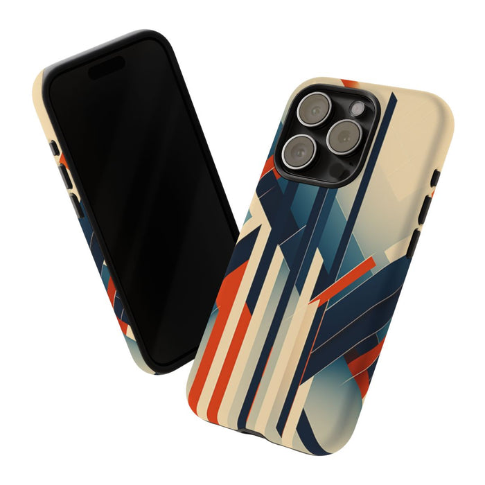 Geometrisch Abstracte Lijnen in Oranje en Blauw