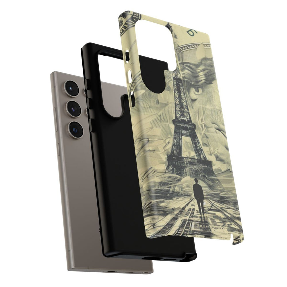 Surrealistische Eiffeltoren op Dollarbiljet Illustratie
