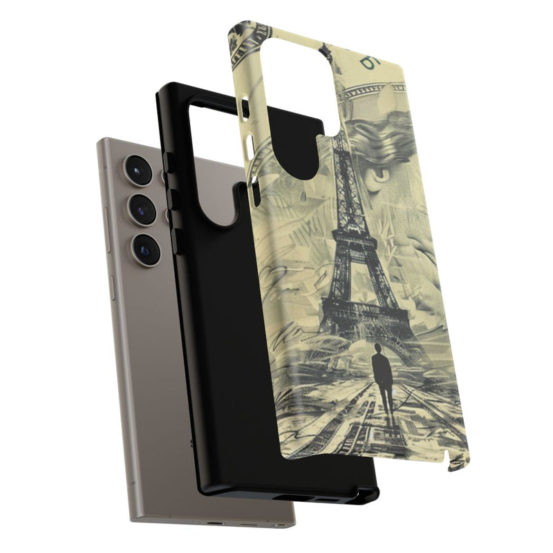 Surrealistische Eiffeltoren op Dollarbiljet Illustratie
