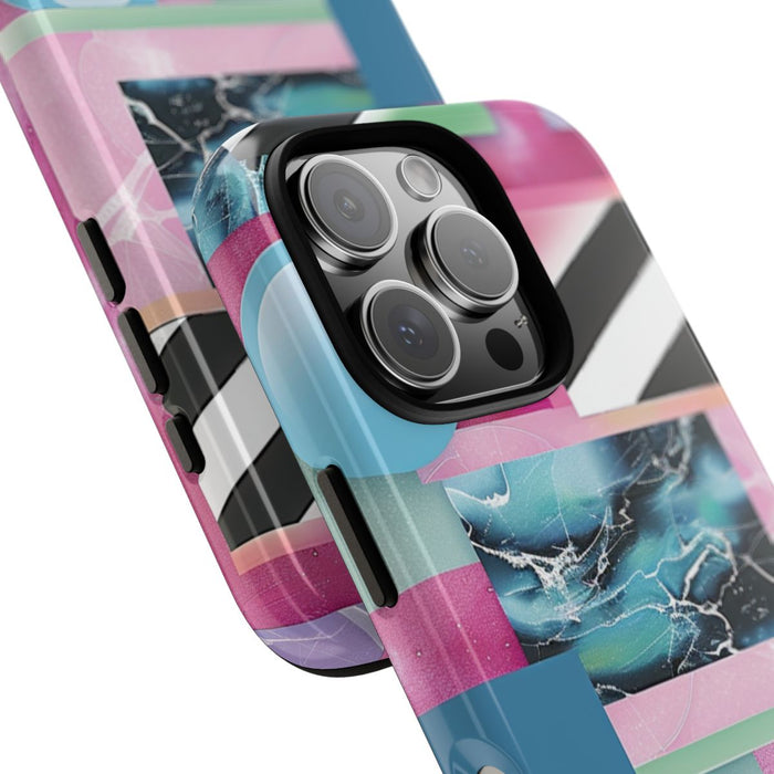 Abstract Geometrisch Patroon in Roze en Blauw