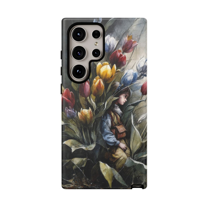 Meisje Tussen Kleurrijke Bloemen
